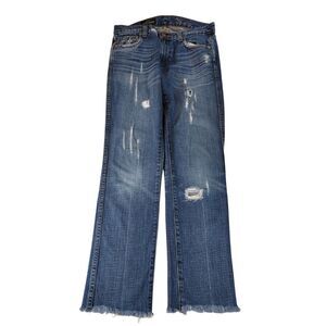 J Crew Womens Size 26 Regular Vintage Straight‎ Raw Hem Distressed 100% Cotton